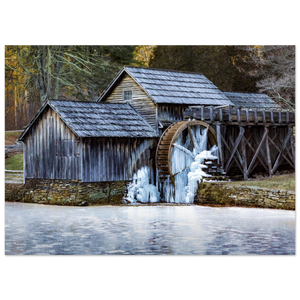 Hubbard Art by Joseph Hubbard Mabry Mill in Winter — Frozen Watermill Fine Art Landscape Photography Print 13x18 cm 5x7″ Fine Art Poster -