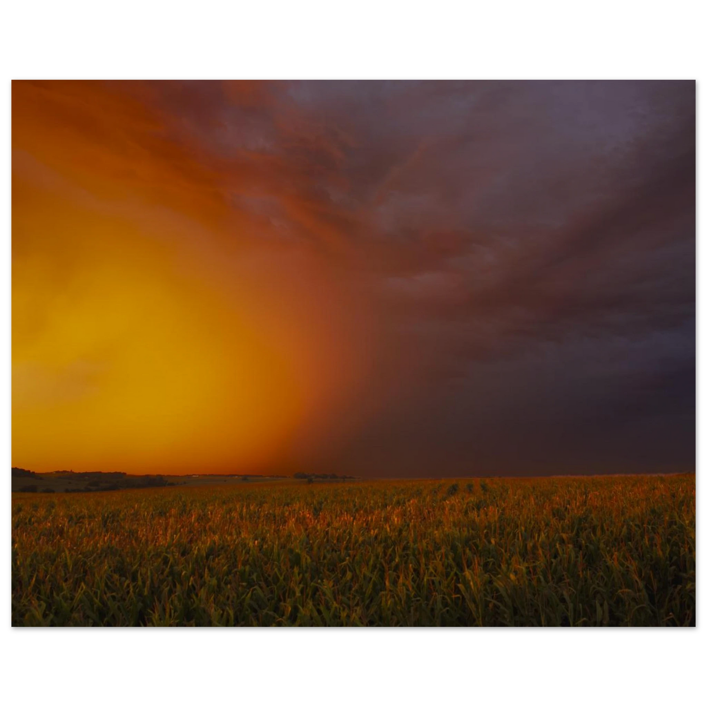 Close-up of Between Fire and Storm fine art landscape print on the wall — premium print quality by Joseph Hubbard