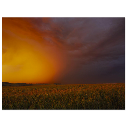 Between Fire and Storm fine art landscape print displayed across a large wall space — dramatic yet calm wall art by Joseph Hubbard