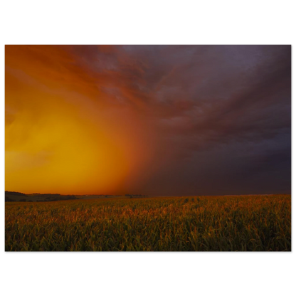 Between Fire and Storm fine art landscape print shown in a relaxed room scene — refined wall art by Joseph Hubbard