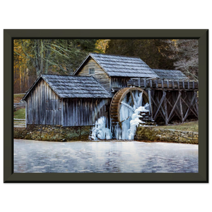 Hubbard Art by Joseph Hubbard Mabry Mill in Winter — Frozen Watermill Fine Art Landscape Photography Print Museum-Quality Matte Paper Metal Framed Poster - 13x18 cm 5x7″ Black frame -